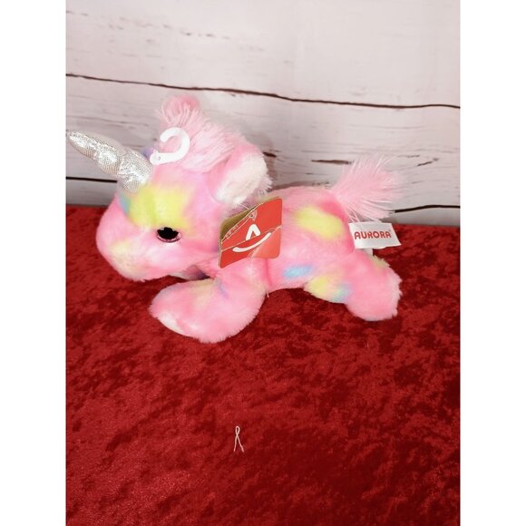 Aurora Eco-Friendly Mini Unicorn Plush Toy 8" Pink Rainbow Pastel Soft Cuddly St - Picture 1 of 7